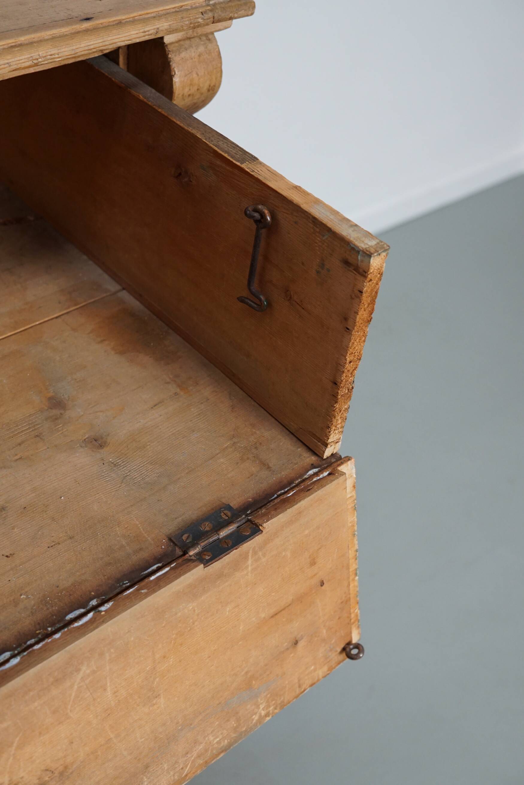 Antique German pine shop cabinet, early 20th century