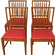 Ensemble de 4 chaises Moder, années 1960 – chêne et éco-cuir, vintage