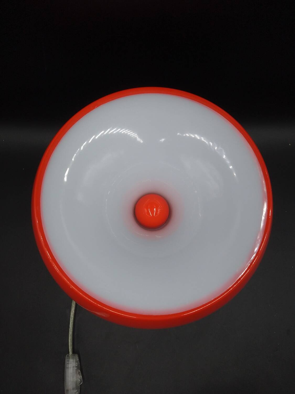 Rare vintage & designer red metal bouboule aluminor mood table lamp