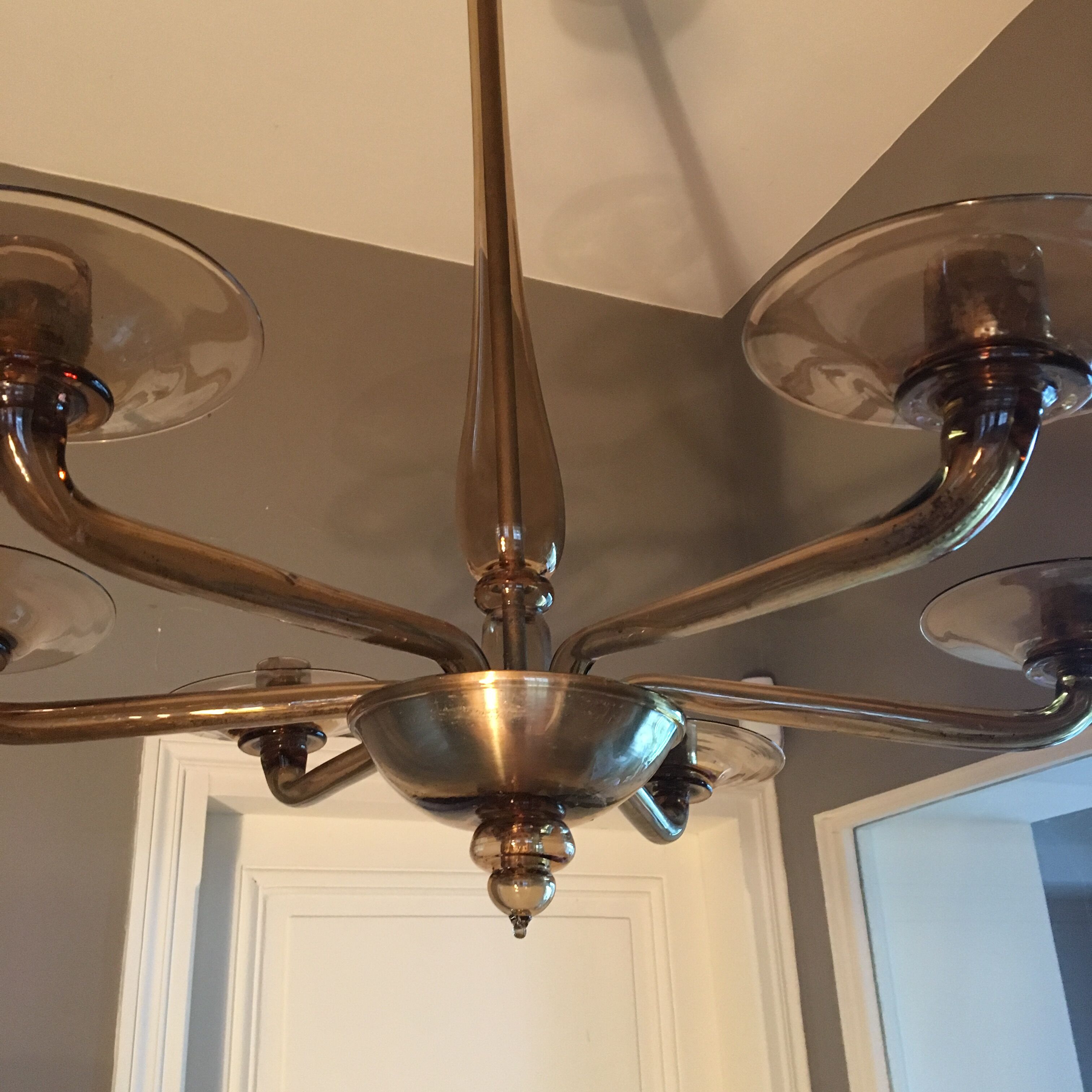 Blown glass chandelier