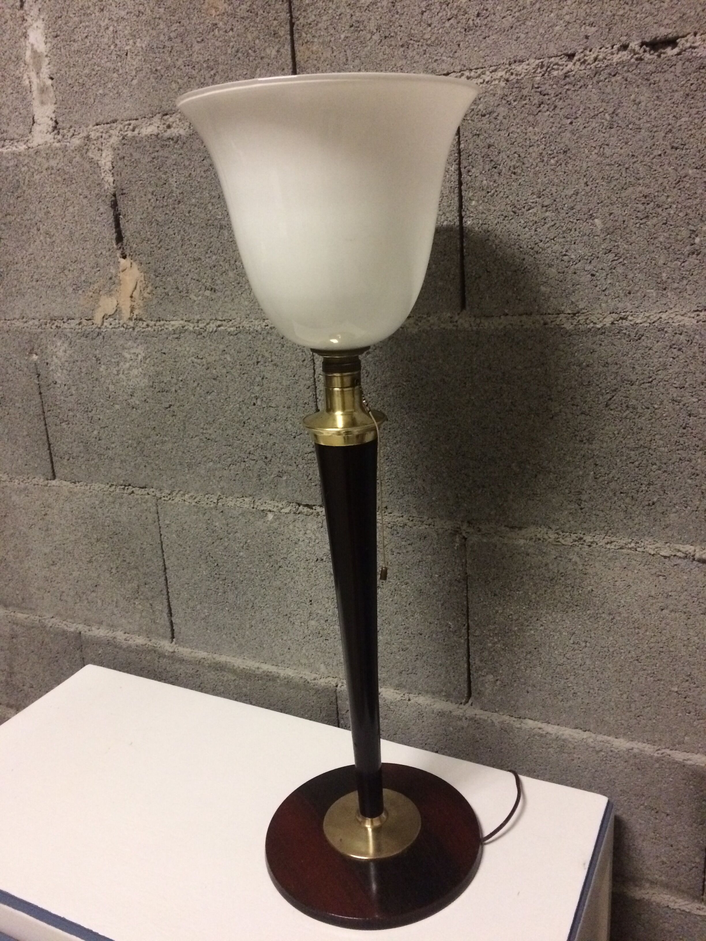 Lamp Mazda mahogany and brass  1930, 40