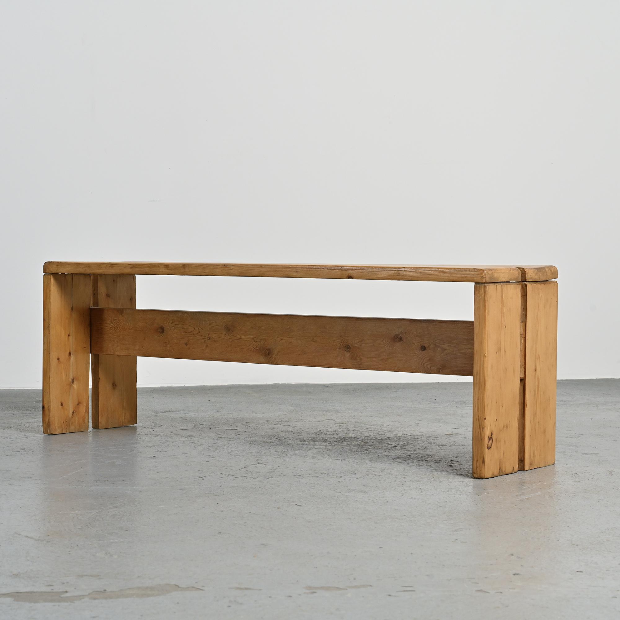 Banc en pin massif, Les Arcs, circa 1973