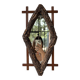 Rustic mirror wood 1900 folk art