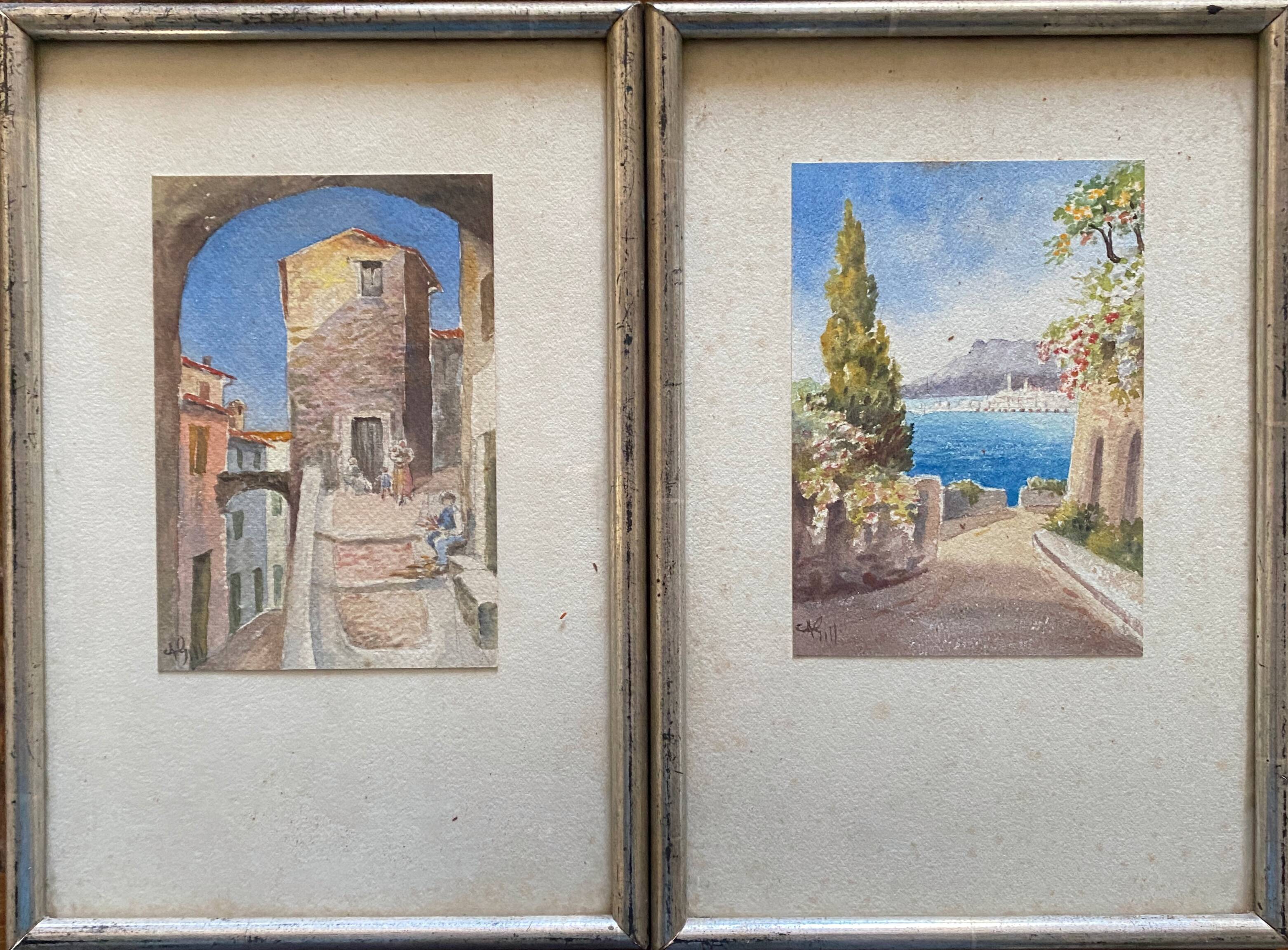 Paintings during watercolors around 1911 signed Views of Marseille