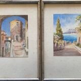Paintings during watercolors around 1911 signed Views of Marseille