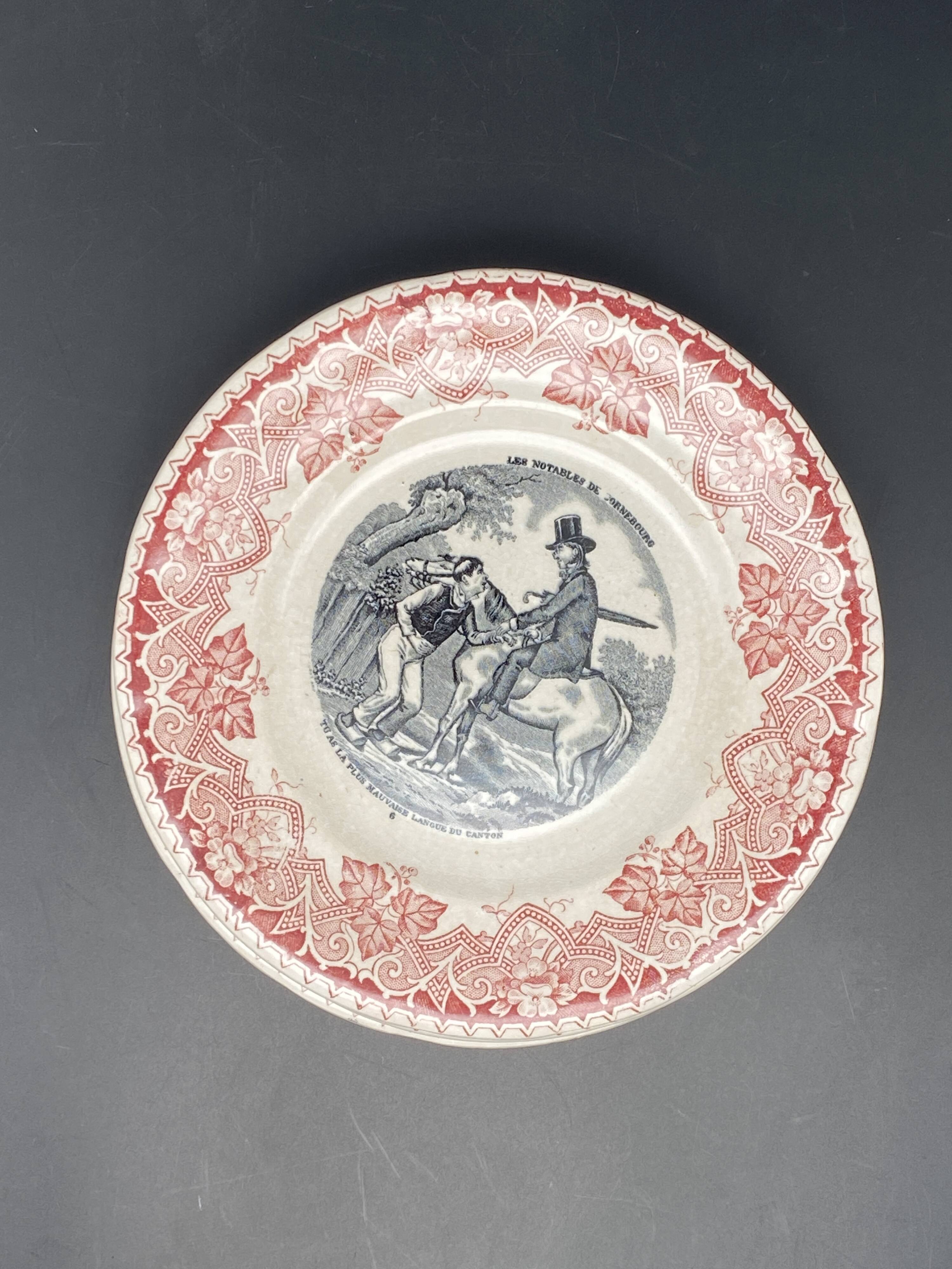 Assiettes parlantes « Les Notables de Cabourg » Demie-porcelaine Lunéville – MPMDéc23JF10