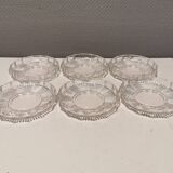 6 desert plates/ice cream plates in crystal glass from the 1960s.