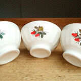 3 vintage faceted bowls