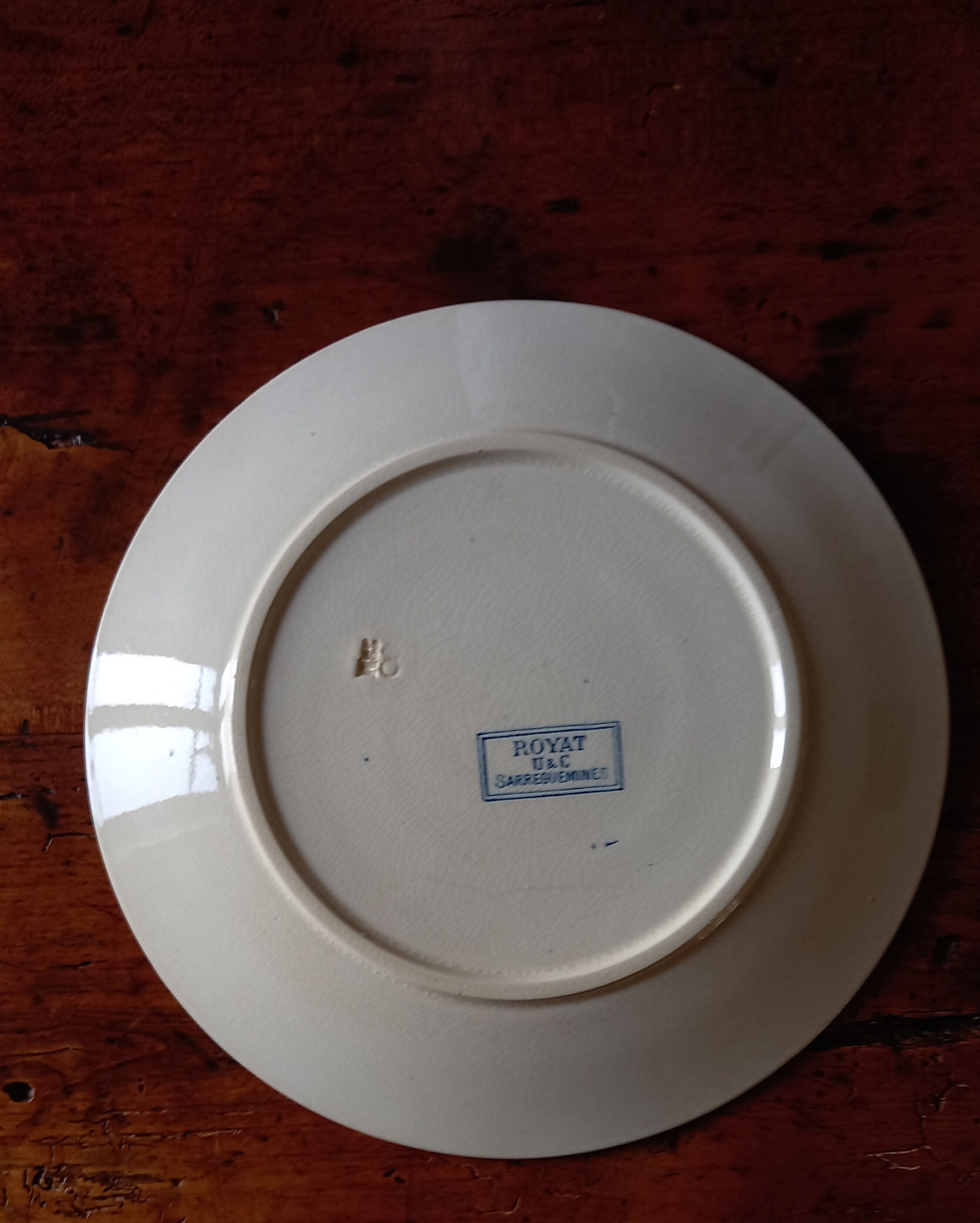 6 flat plates Sarreguemines Utzschneider & Cie model Royat