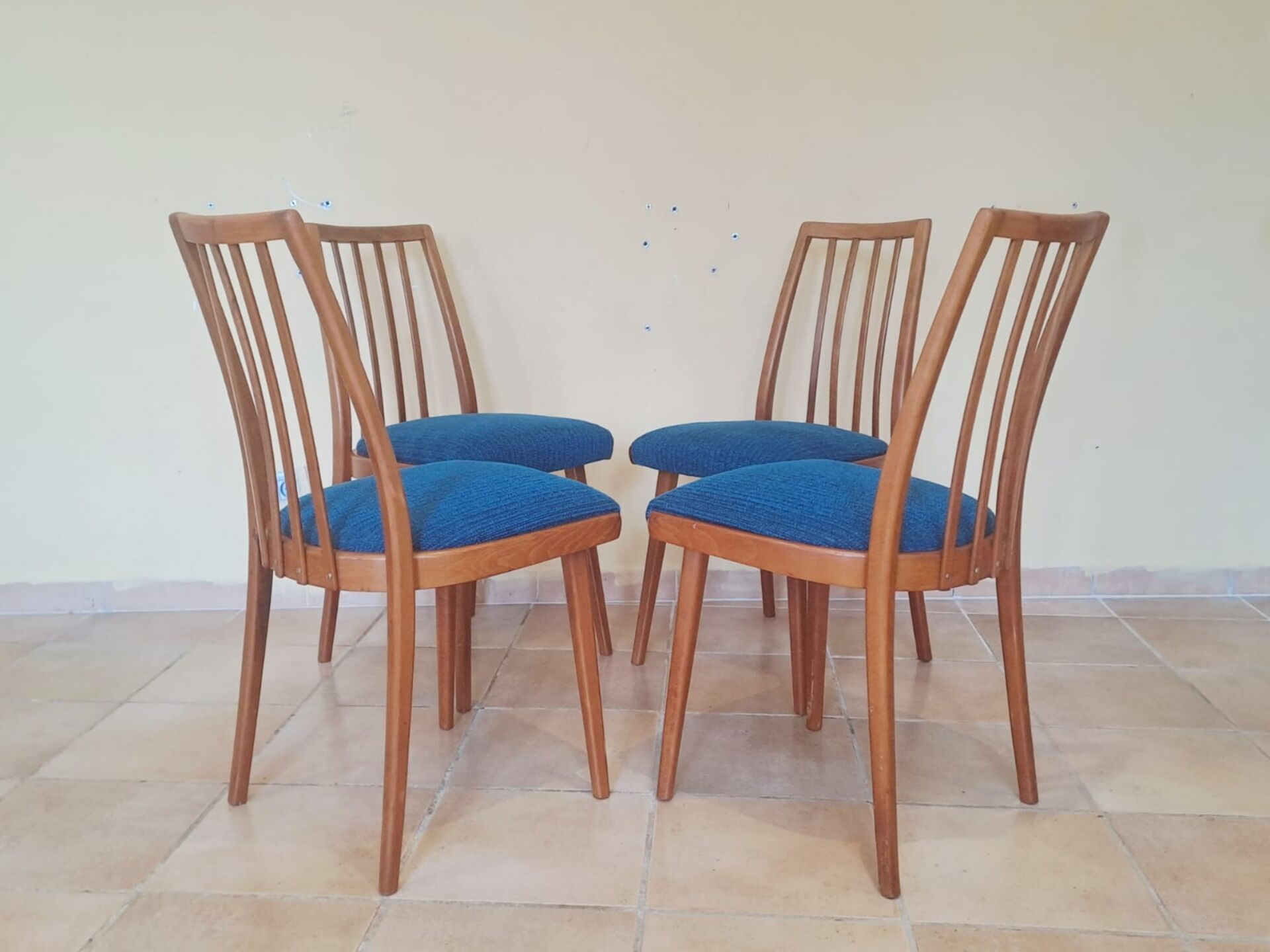 Set of 4 Antonin Šuman chairs by Interier Praha, Czechoslovakia 19