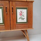 Split bamboo and rattan sideboard 50/60s