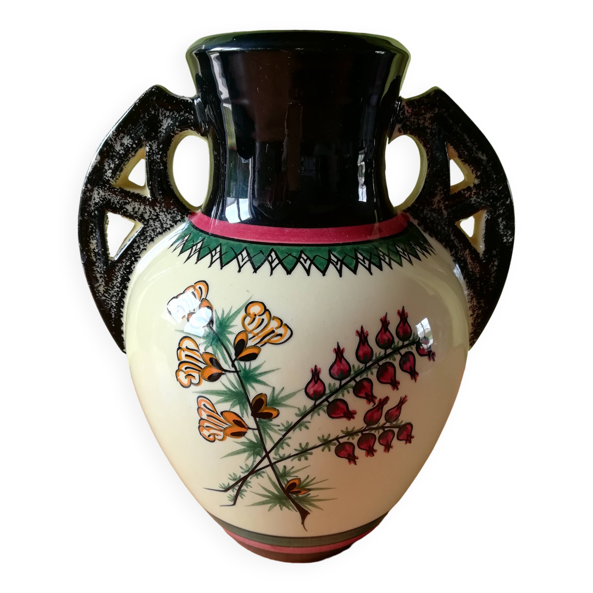 Earthenware vase by Henriot Quimper
