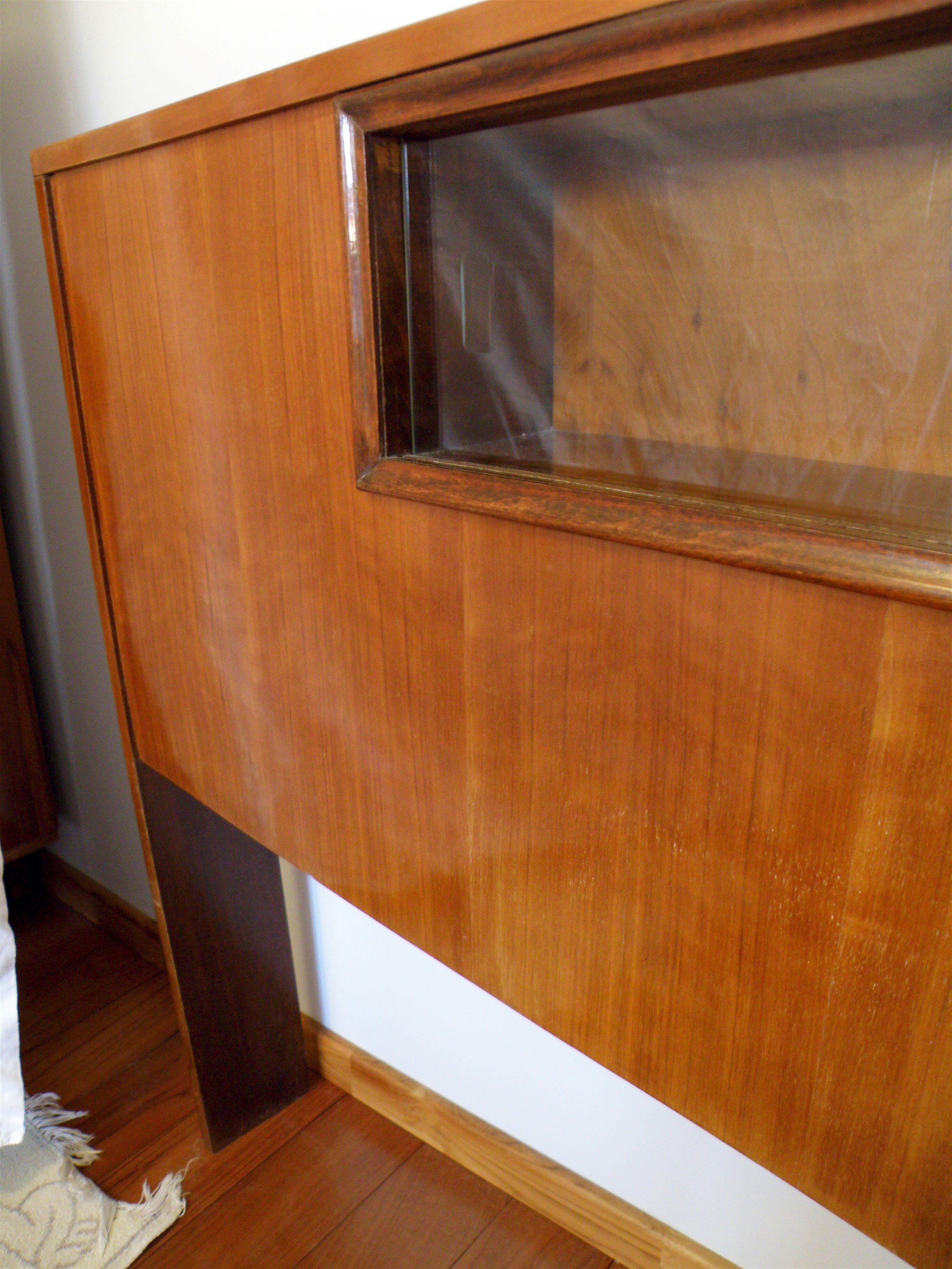 Cozy walnut bramble headboard for bed 140 x 190, from 1950