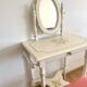 Dressing table with mirror and vintage stool