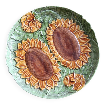 Large sunflower slip dish