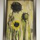 Painting / Oil Modern art, Contemporary signed C. HALFON 98. Sunflowers