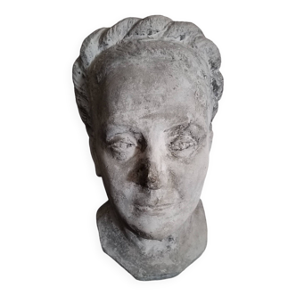 Large plaster bust of woman foot shower early 20th