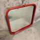 Vintage post-modern lacquered red metal mirror