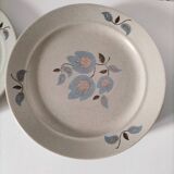 6 Saint-Amand stoneware dinner plates, Sologne pattern