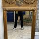 Miroir ancien en bois doré 128 x 68 cm