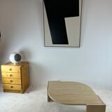 Coffee table Roche Bobois "eye" in travertine, 1970