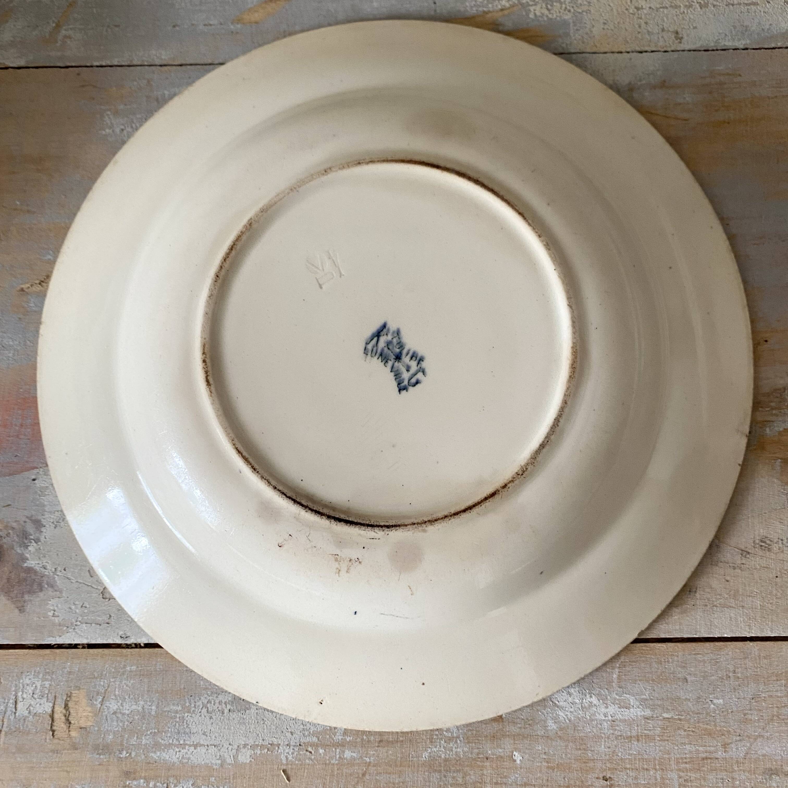 Luneville Tulips ironstone soup plates
