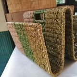 Porte revues en paille tressée style scandinave