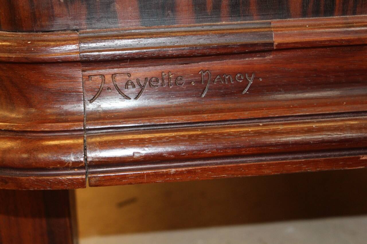 Art Deco period bookcase signed by Jules Cayette Nancy