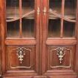 Pair of display cabinets in Louis XV style. Hand-painted in gold, carved from solid oak.