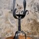 Large brutalist candlestick in wrought iron, early 20th century.