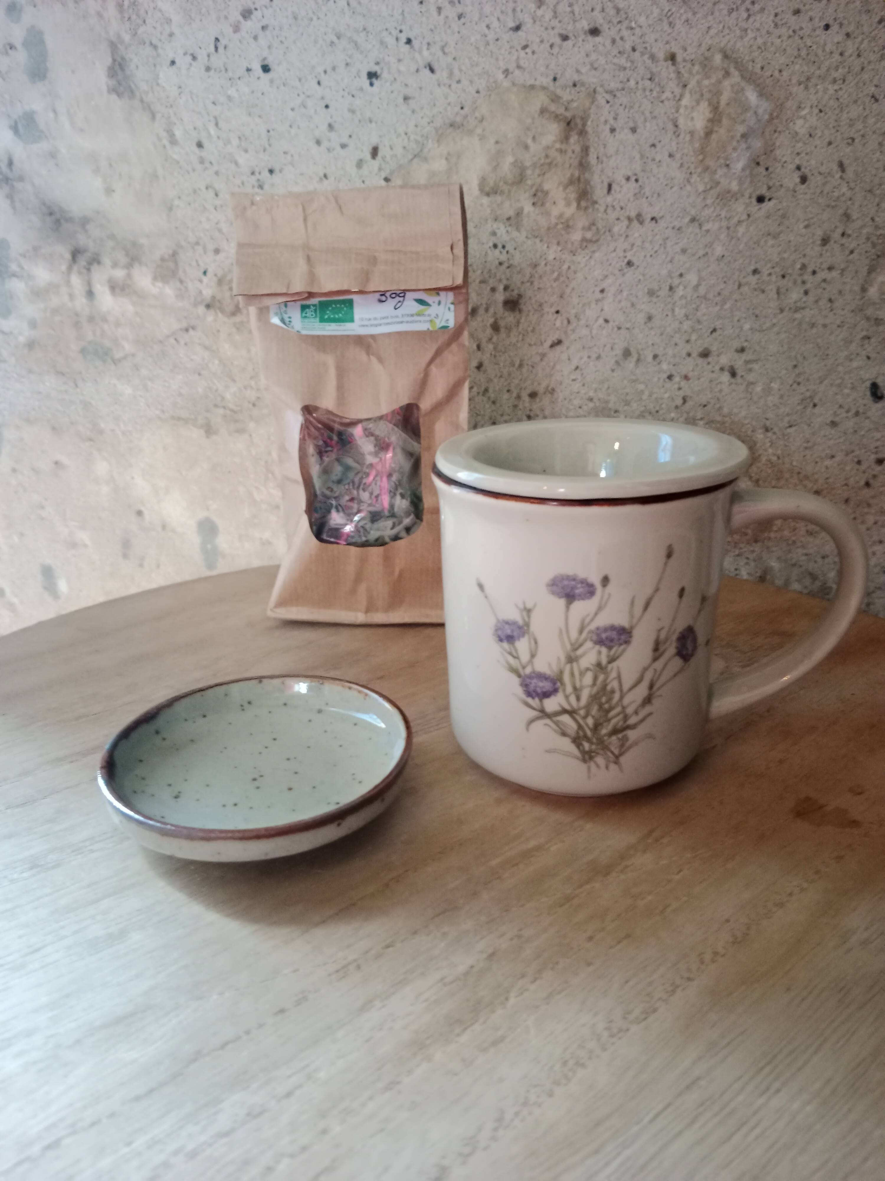 Vintage tea or herbal tea cup