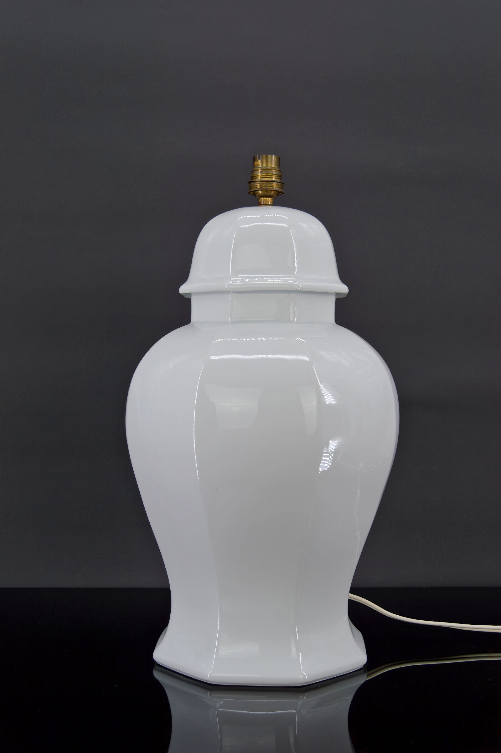 White porcelain lamp by Pillivuyt, Japonisme, France, circa 1970