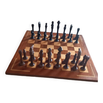 Handmade wooden chess set