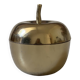 Vintage 1970s golden metal apple-shaped box