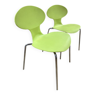 Lot de 2 chaises verte vintage