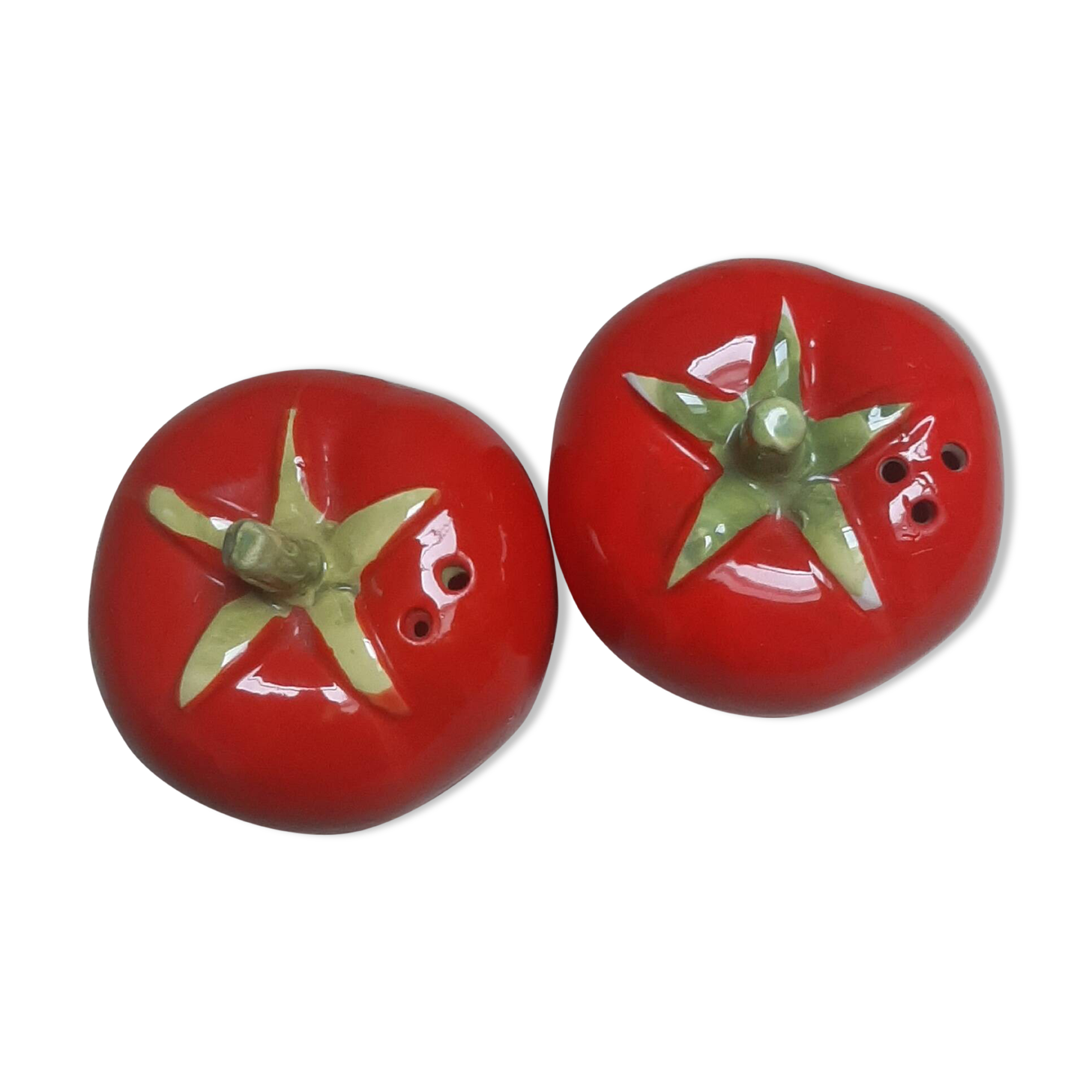 Tomato Shaped Salt and Pepper Shaker Set