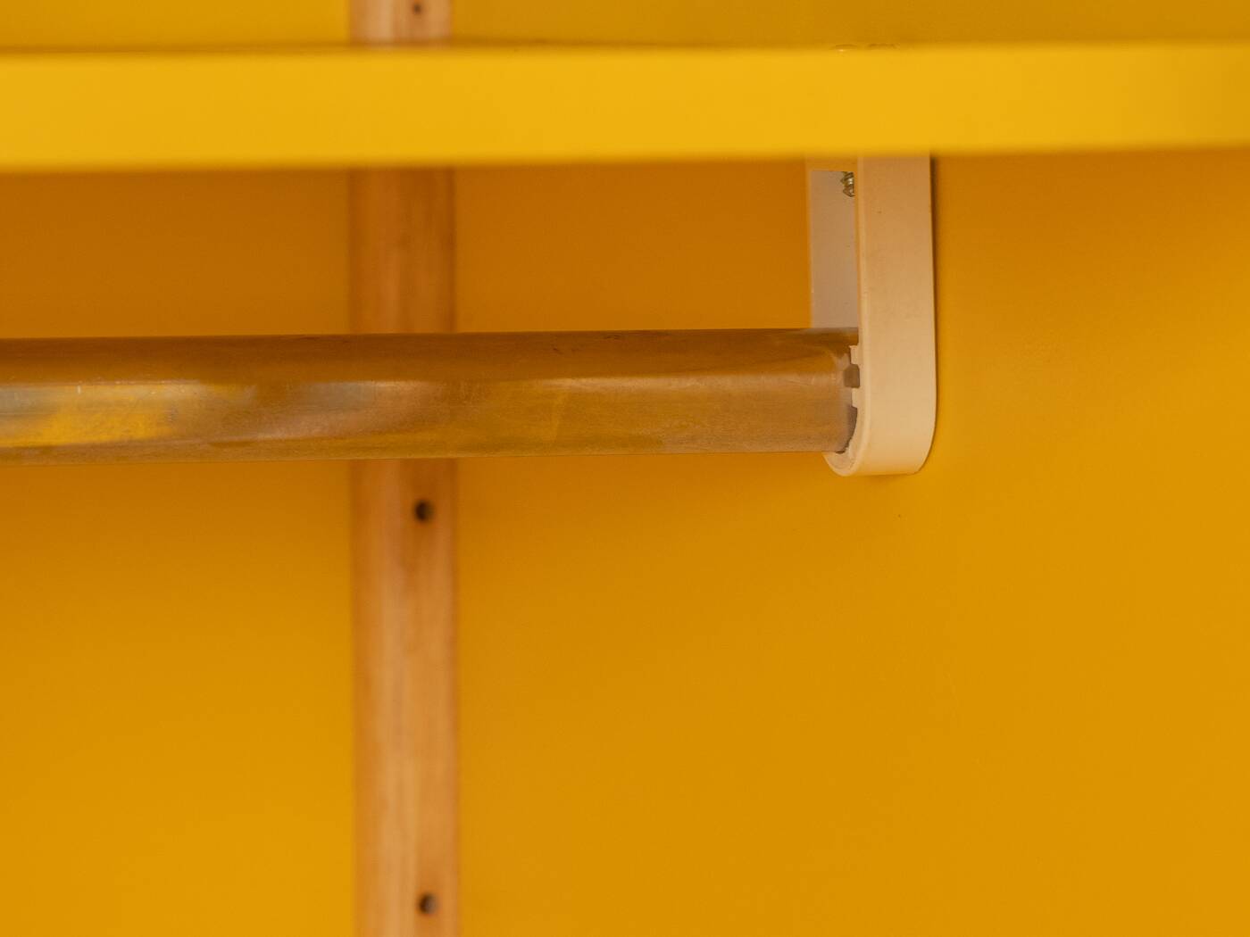 Flötotto profile system, 1970s, two-piece, yellow HPL, beech frame