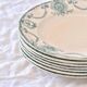 Assiettes plates XIXe Longwy terre de fer "Pierrefonds"