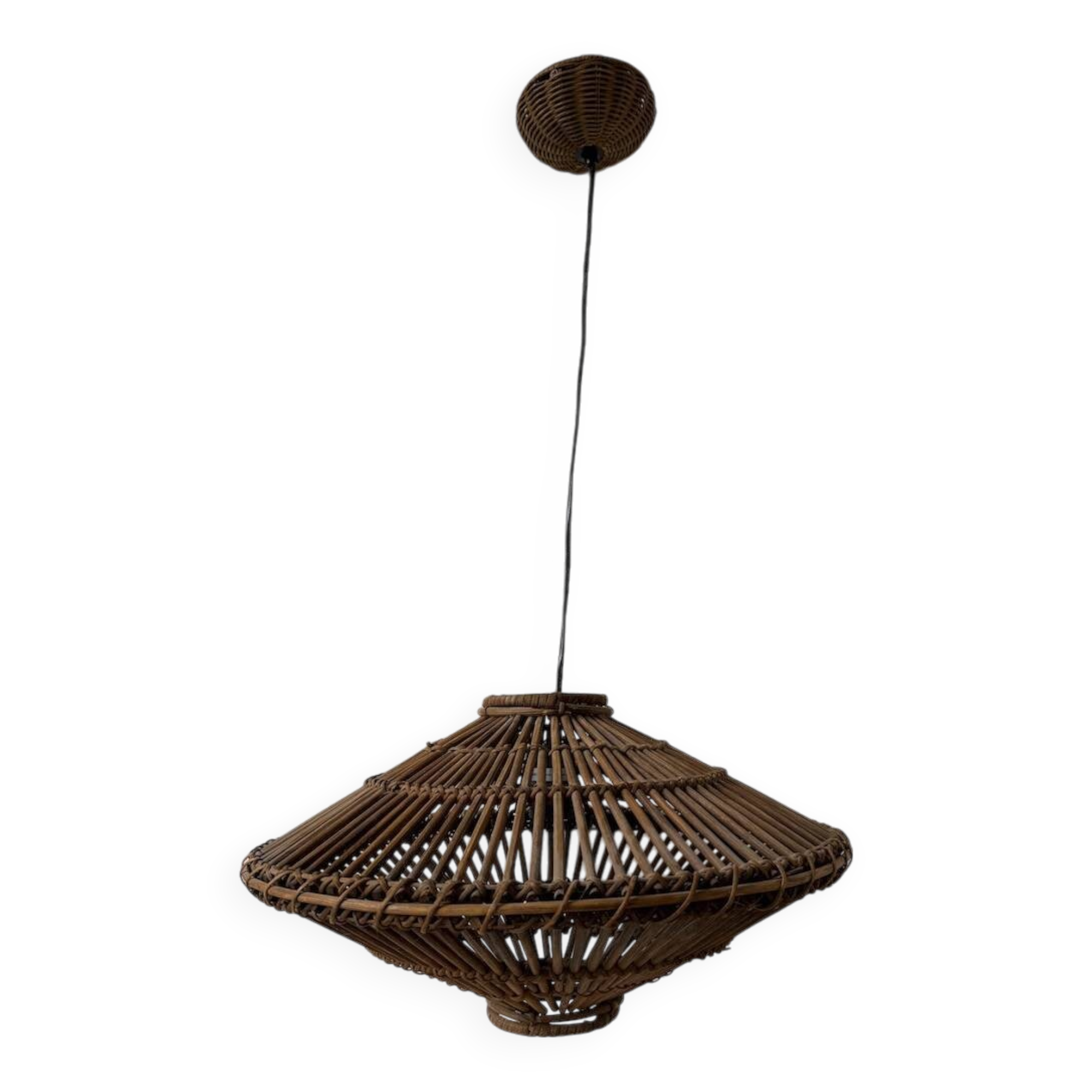 60s Ufo pendant light in Italian wicker