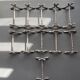 11 silver-plated metal knife rests, Art Nouveau, Morlot