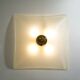 Ceiling lamp in satin glass and brass, 1970s