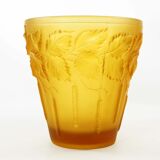Art nouveau planter in amber glass by josef inwald barolac, 1930s