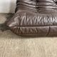 100% authentic Ligne Roset Togo 3-seater in chocolate brown original leather.