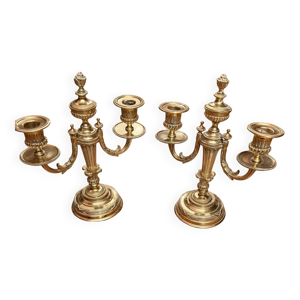 Paire de candélabres - bronze