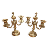 Pair of gilded bronze candelabra in the Louis XVI style