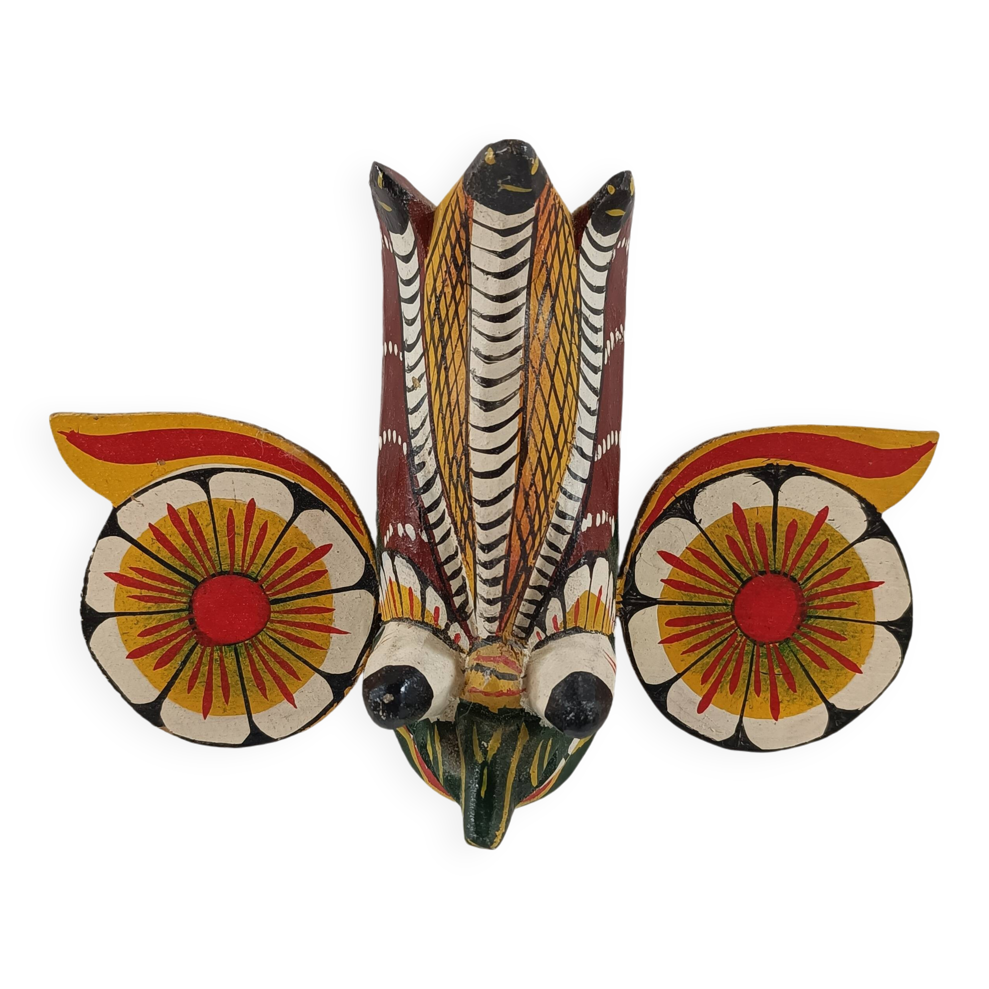 Decorative tribal wooden winged mask Z017