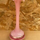 Old Pink Opaline Soliflore Vase + Vintage Gold & Camé Decor
