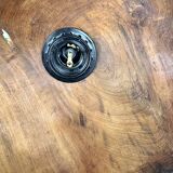Small pendant light in corrugated teak leaf (Small D:30 H:20)