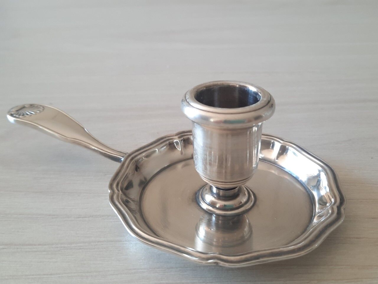 Christofle silver metal candle holder