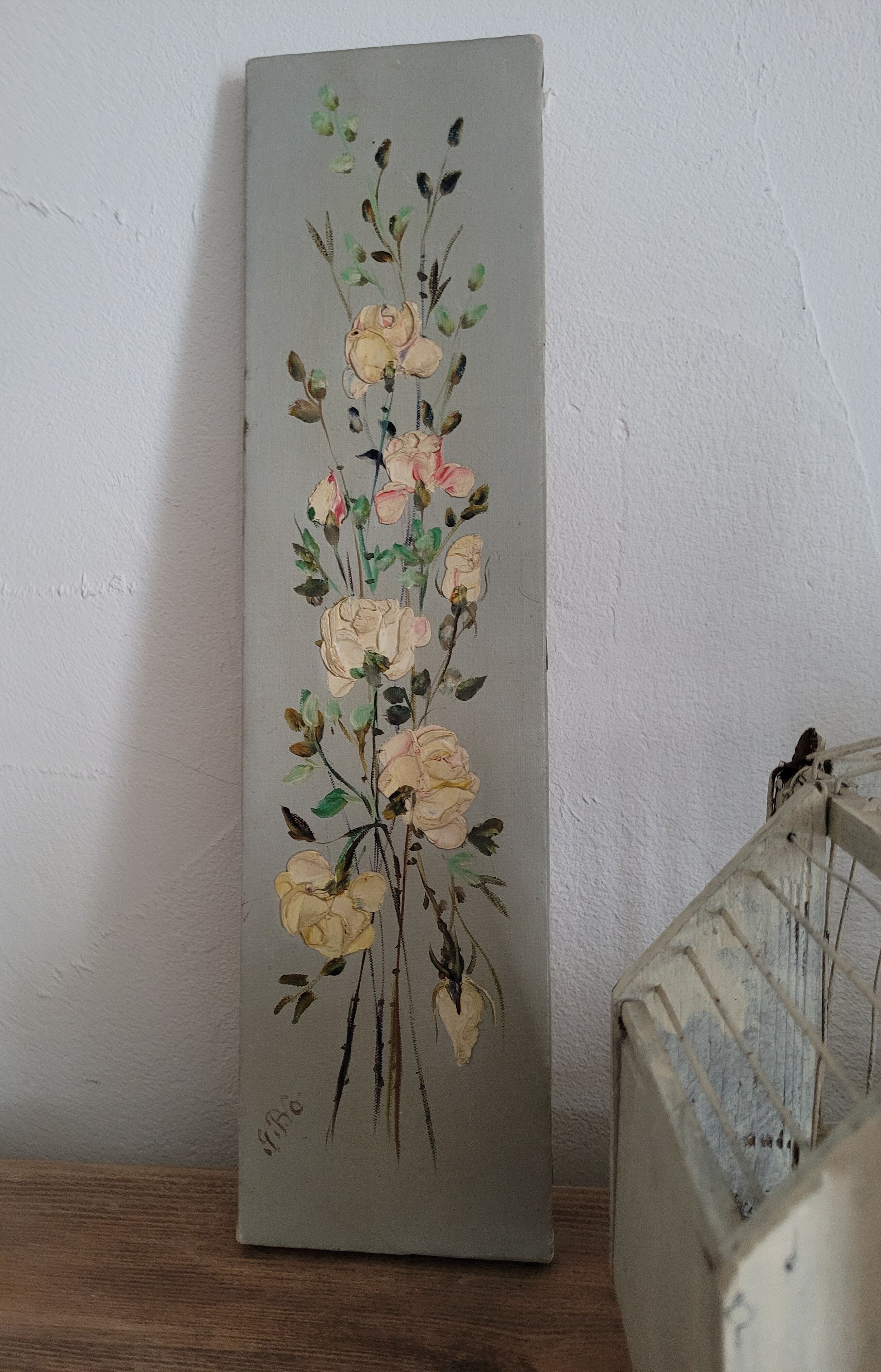 2 peintures à huile bouquets de fleurs